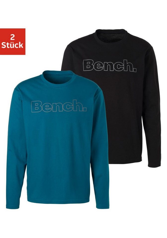 Bench. Loungewear Langarmshirt (2-tlg) mit Bench. Print vorn von Bench. Loungewear