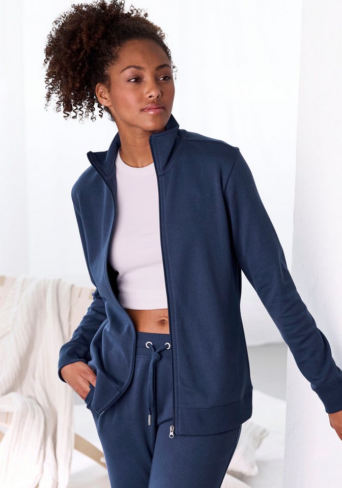 Bench. Loungewear Sweatjacke (1-tlg) mit bestickten Stehkragen, Loungeanzug von Bench. Loungewear