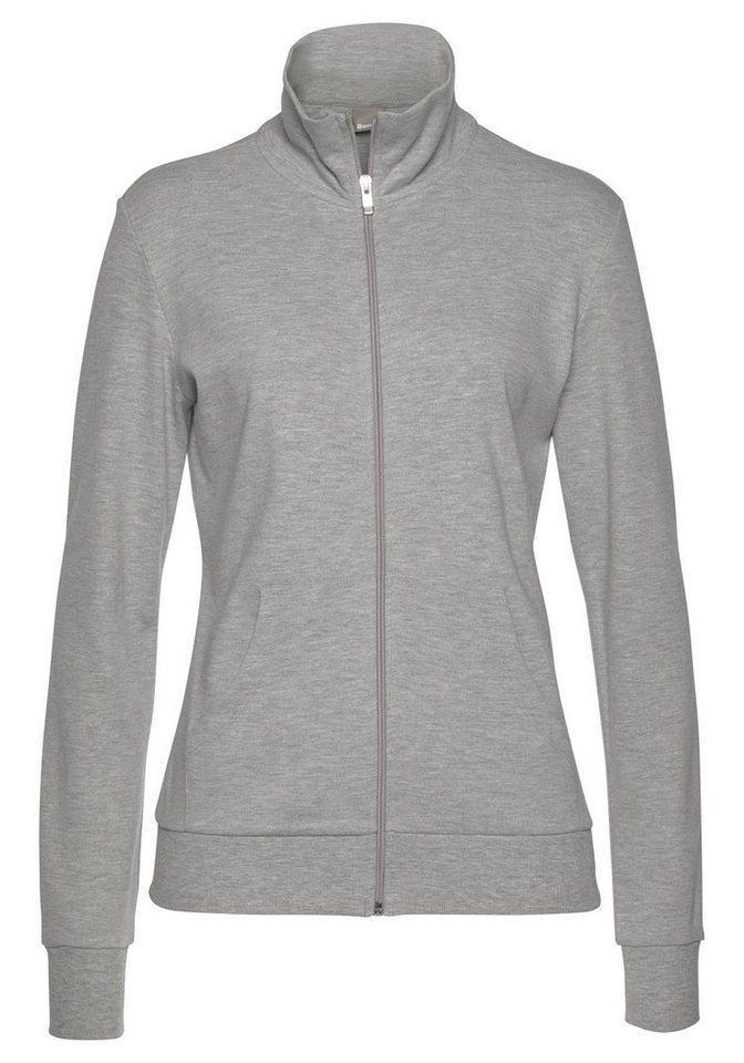 Bench. Loungewear Sweatjacke mit glänzender Logostickerei am Stehkragen, Loungeanzug von Bench. Loungewear