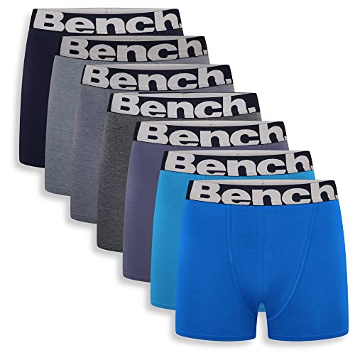 Bench,Herren Everyday Essentials Multipack atmungsaktive Baumwoll-Boxershorts, klassische Passform, 7, 9 und 10er-Pack, Freizeithose, Unterwäsche-Geschenkset, S, M, L, XL, XXL,7er Pack,sortiert von Bench