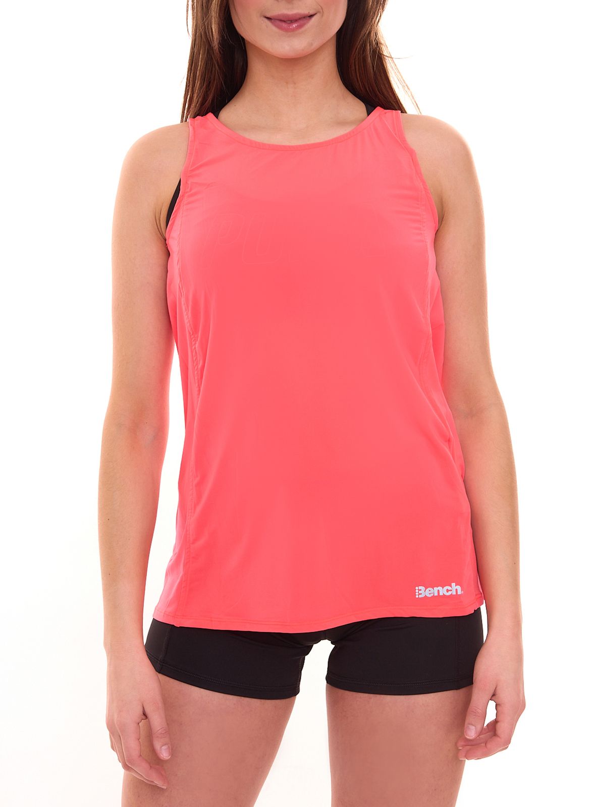 Bench Damen Tank Top ärmelloses Sport-Shirt mit Cut Out im Rücken Lauf-Shirt PK11423 11423 Neon Orange von Bench.