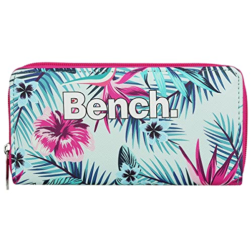 Bench Große XXL Damen Geldbörse Portemonnaie Brieftasche Reißverschluss Clutch, Farbe:Türkis von Bench