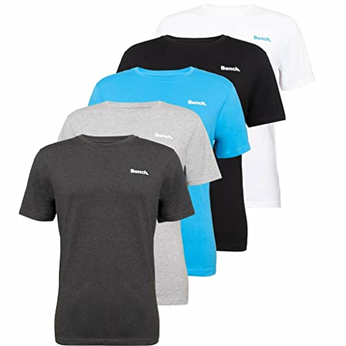 Bench - Herren Everyday Essentials Multipack Lounge Rundhals T-Shirt Set – Packung mit 3, 5 oder 10 kurzärmeligen T-Shirts in klassischer Passform in verschiedenen Farben, Berrick / sortiert, M von Bench