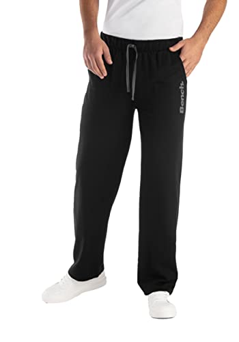 Bench Herren Relaxhose Jogginghose Freizeithose lang Taschen Logo bequem weich, Schwarz, Gr. 48/50 von Bench