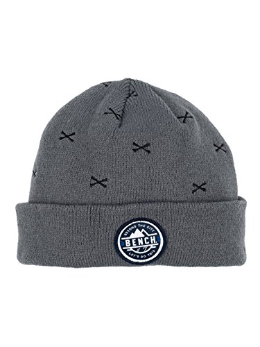 Bench Jungen Turn UP Embroidered Beanie Mütze, Grau (Dark Grey Gy149), S von Bench