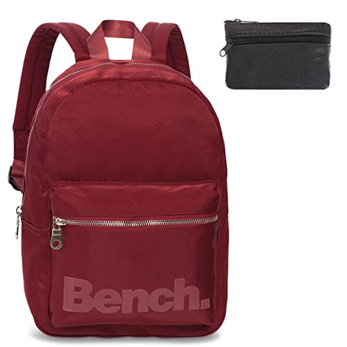 Bench Rucksack Damen klein small Daypack Handtasche Damenrucksack Freizeitrucksack Mädchen backpack 64158 +e (Brombeer Rot 5100) von Bench