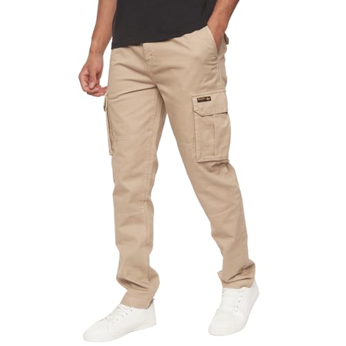 Bench Sergei Herren-Cargohose aus Baumwolle mit mehreren Taschen, stone, 48 von Bench