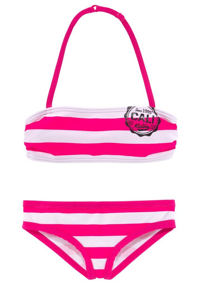 Bench. Bandeau-Bikini mit trendigen Streifen von Bench.