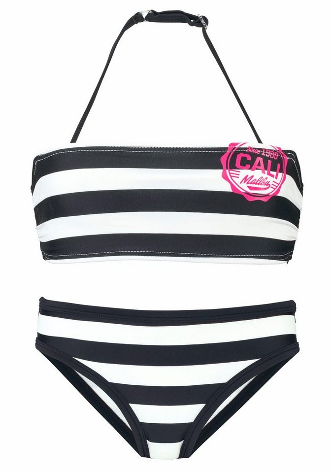 Bench. Bandeau-Bikini mit trendigen Streifen von Bench.