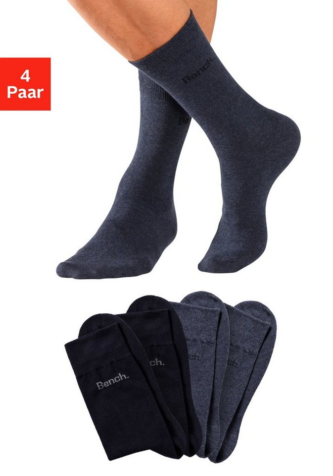 Bench. Basicsocken (Packung, 4-Paar) in angenehm weicher Markenqualität von Bench.