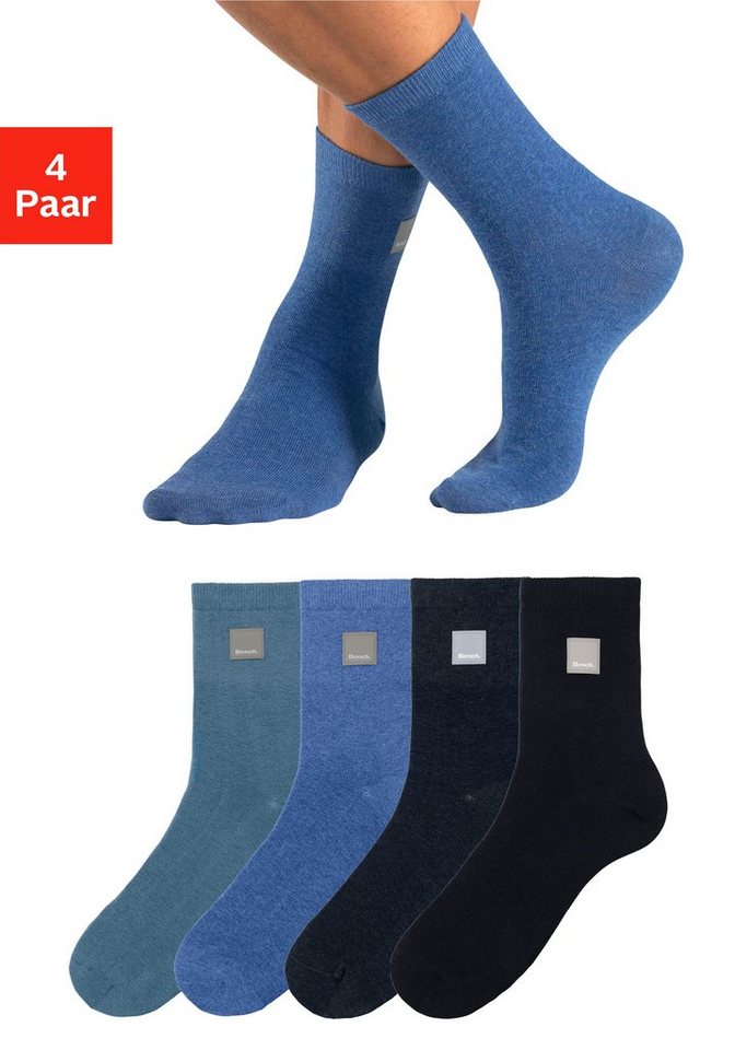 Bench. Basicsocken (Packung, 4-Paar) mit Weblabel von Bench.