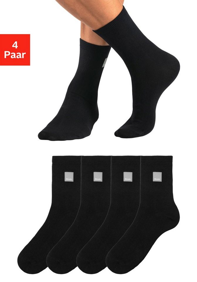 Bench. Basicsocken (Packung, 4-Paar) mit Weblabel von Bench.