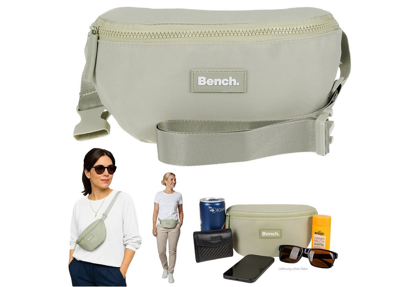 Bench. Bauchtasche Crossbag Hüfttasche Crossover Handtasche Tasche, Wimmerl klein Festivaltasche Handtasche Nova 64217 + Schlüsseletui von Bench.
