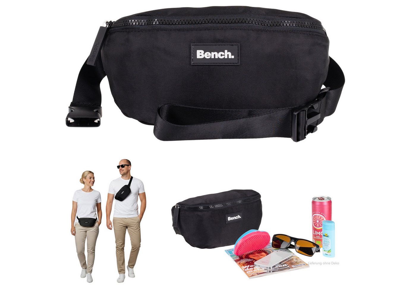 Bench. Bauchtasche Crossbag Hüfttasche Crossover Handtasche Tasche, Wimmerl klein Festivaltasche Handtasche Nova 64217 + Schlüsseletui von Bench.