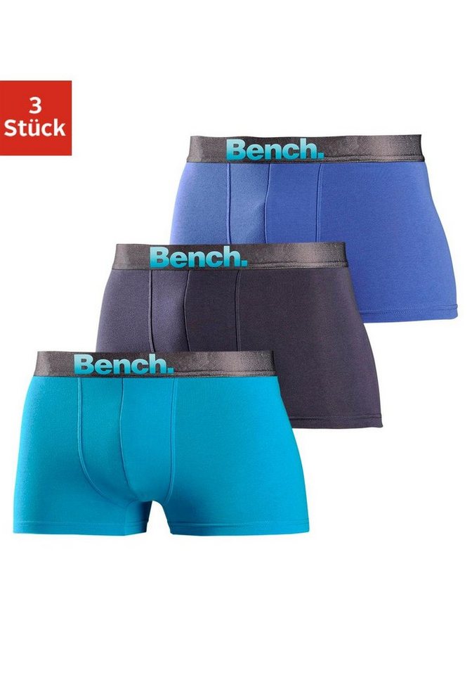 Bench. Boxer Boxershorts für Herren (Packung, 3-St) Unterhosen mit Logo Webbund von Bench.