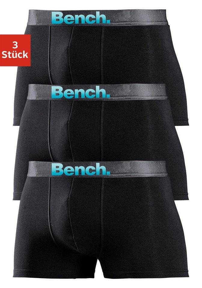 Bench. Boxer Boxershorts für Herren (Packung, 3-St) Unterhosen mit Logo Webbund von Bench.