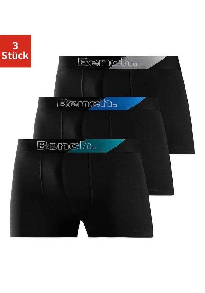 Bench. Boxer Boxershorts für Herren (Packung, 3-St) Unterhosen mit modischem Streifen im Webbund von Bench.