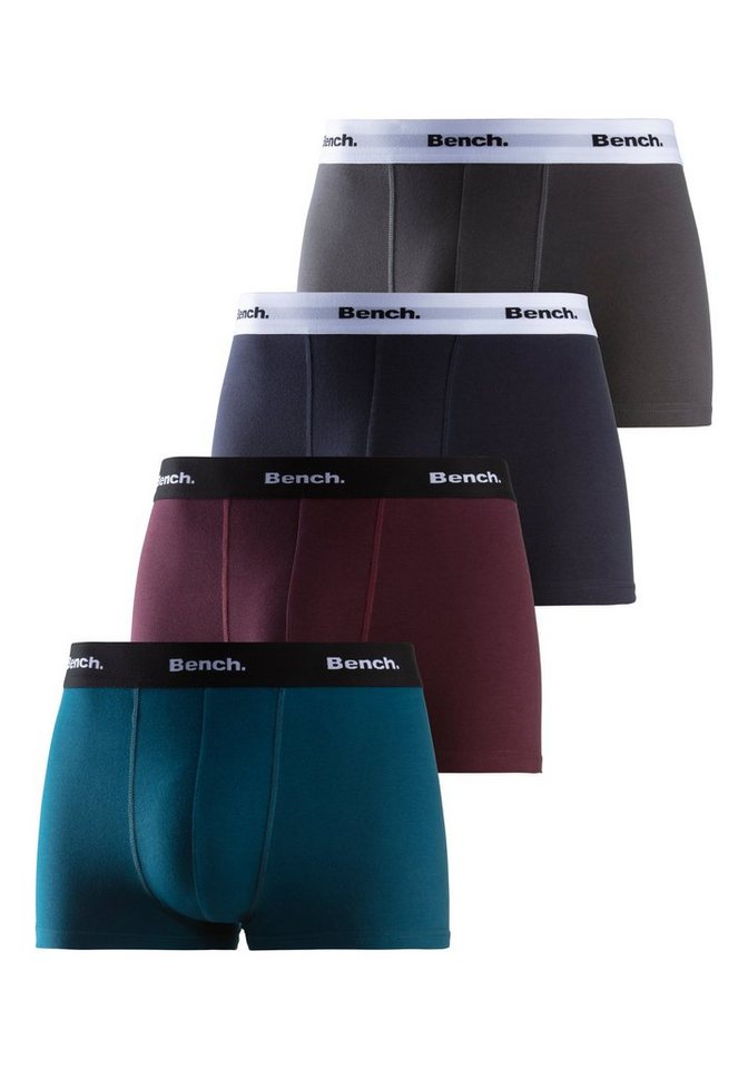 Bench. Boxer Boxershorts für Herren (Packung, 4-St) Unterhosen mit kontrastfarbigem Bund von Bench.