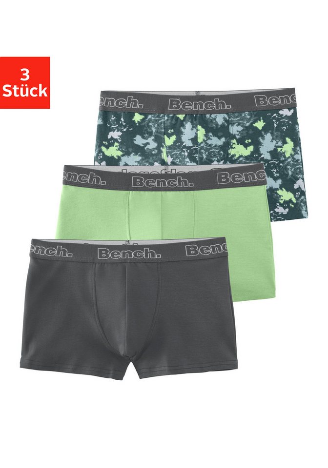 Bench. Boxer Boxershorts für Jungen (Packung, 3-St) uni und gemustert in einer Packung von Bench.