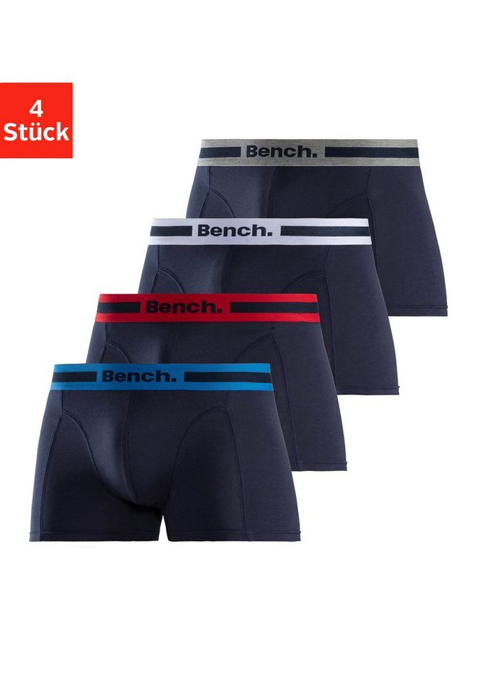 Bench. Boxer Boxershorts für Herren (Packung, 4-St) Unterhosen mit Overlock-Nähten vorn von Bench.