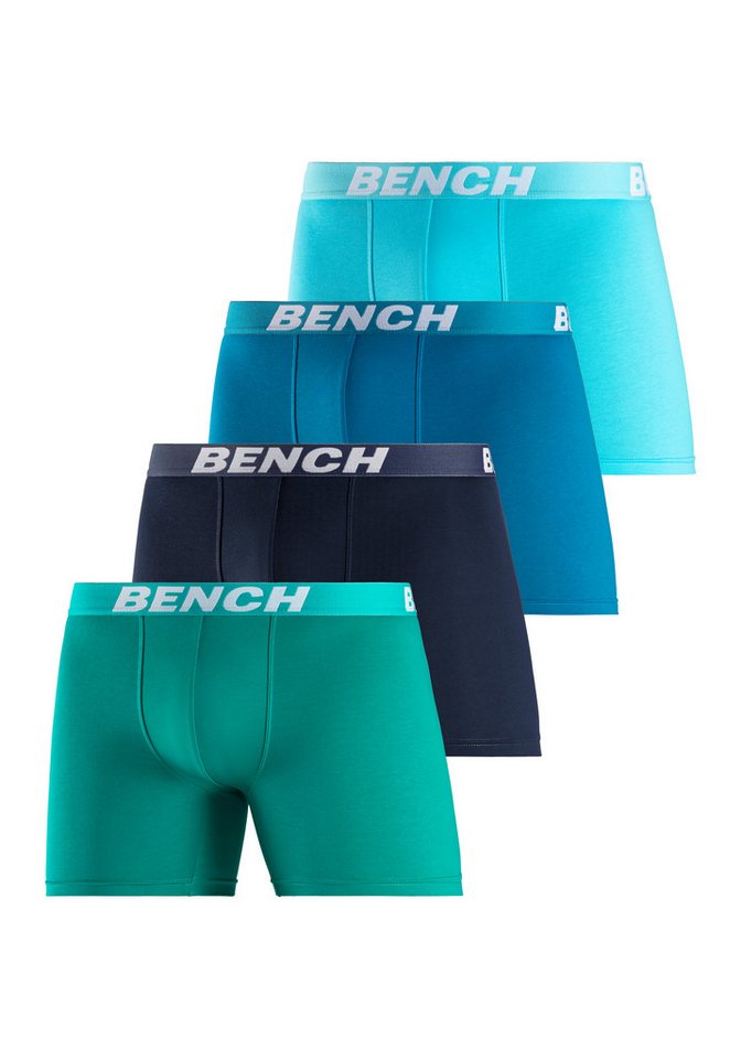 Bench. Boxer Boxershorts für Herren (Packung, 4-St) Unterhose mit längerer Beinform aus Baumwollmischung von Bench.
