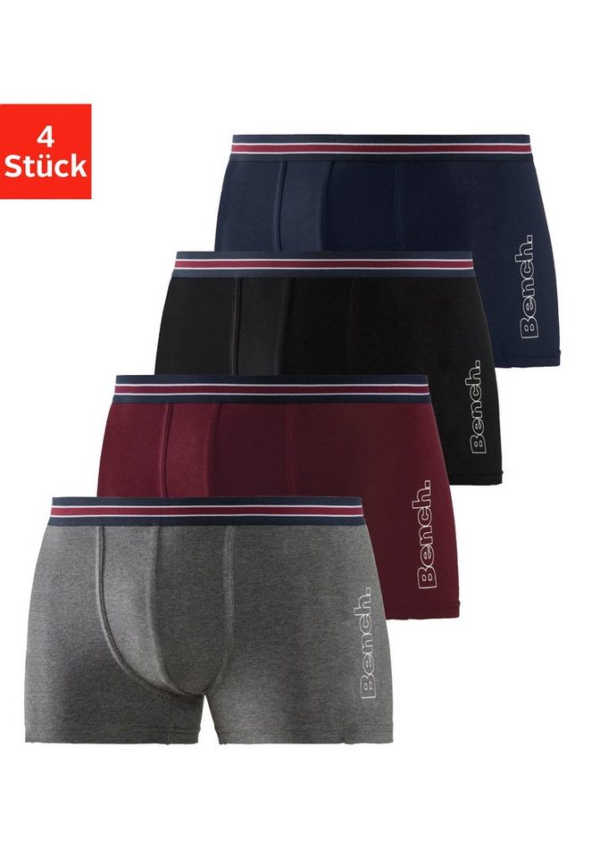 Bench. Boxer Boxershorts für Herren (Packung, 4-St) Unterhosen mit seitlichem Logo Druck von Bench.
