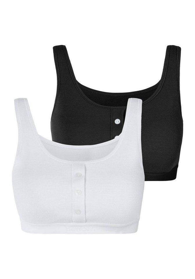 Bench. Bustier (Packung, 2er-Pack) mit Piqué Struktur von Bench.