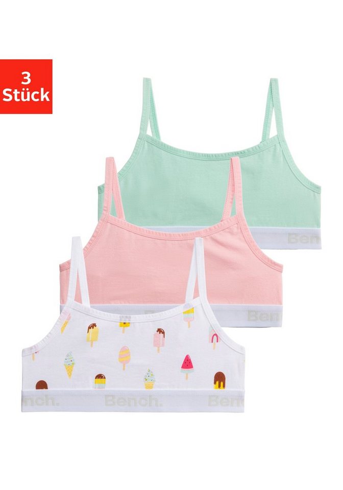 Bench. Bustier (Packung, 3-tlg) cool bedruckt und unifarben in einer Packung von Bench.