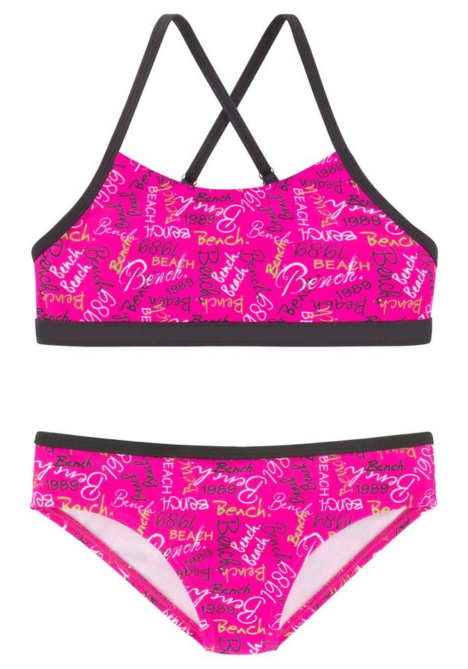 Bench. Bustier-Bikini mit buntem Logodruck von Bench.