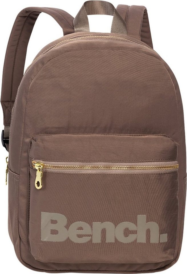 Bench. Freizeitrucksack Bench kleiner Rucksack graubraun, Freizeitrucksack, Cityrucksack Nylon, graubraun, rosa ca. 35cm hoch, U von Bench.