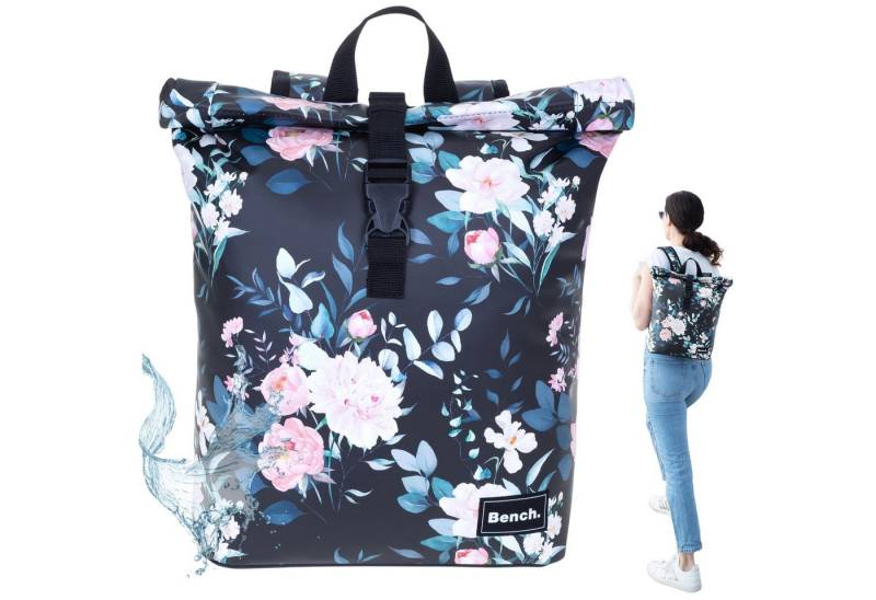 Bench. Freizeitrucksack Rucksack Damen Hydro Compact aus Plane wetterfest Outdoor, kleines Laptop Fach Daypack Büro Freizeit 64222 + Etui von Bench.
