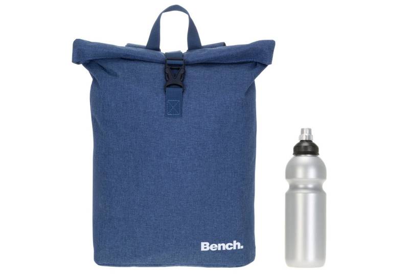 Bench. Freizeitrucksack Rucksack Damen Roll-Top Medium Größe A4 Tasche, Laptop Fach Daypack Büro Freizeit Tasche 64223 + Flasche von Bench.