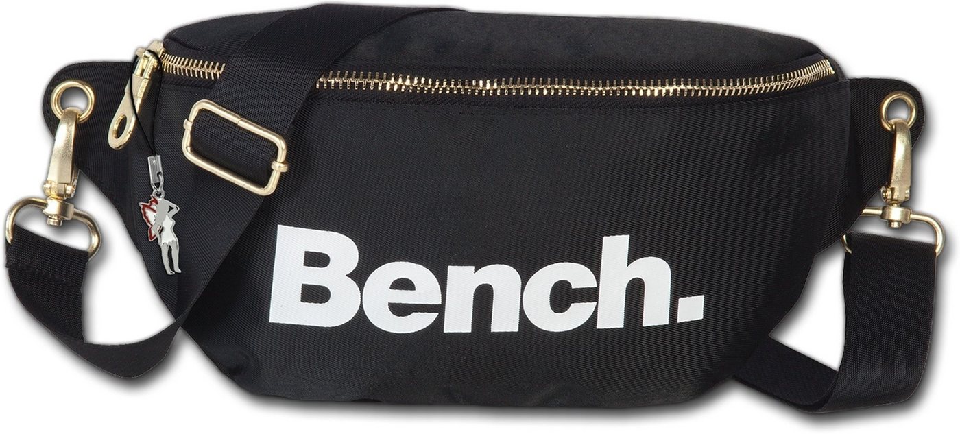 Bench. Gürteltasche Bench modische Gürteltasche schwarz (Gürteltasche, Gürteltasche), unisex Tasche Nylon schwarz, mittel 25x14x8,5cm, großes Logo von Bench.