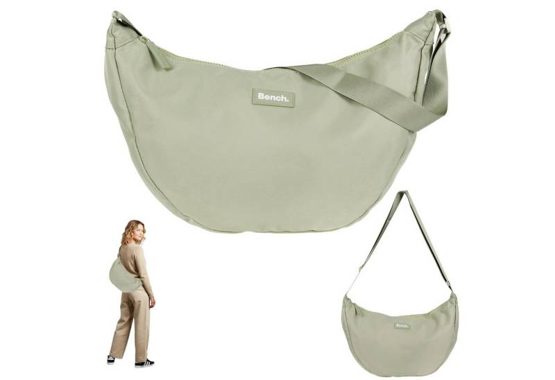 Bench. Handtasche Crossbag Moon Bag Form Slingbag Schultertasche, Damentasche Damen Freizeittasche Sichel Mond Form 64216 + Etui von Bench.