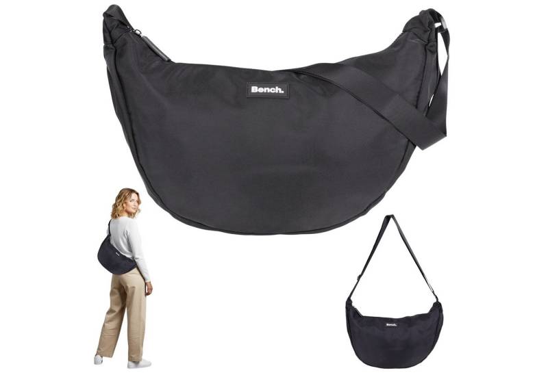 Bench. Handtasche Crossbag Moon Bag Form Slingbag Schultertasche, Damentasche Damen Freizeittasche Sichel Mond Form 64216 + Etui von Bench.