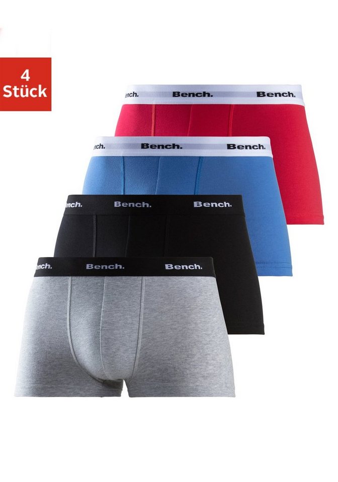 Bench. Boxershorts (Packung, 4-St) in Hipster-Form mit kontrastfarbenem Bund von Bench.