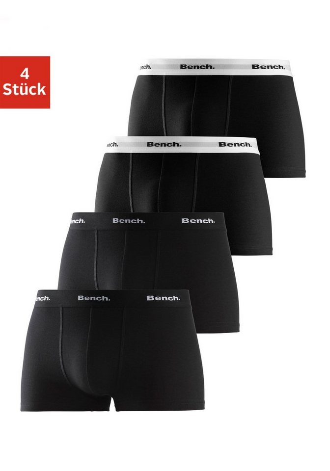 Bench. Boxershorts (Packung, 4-St) in Hipster-Form mit kontrastfarbenem Bund von Bench.