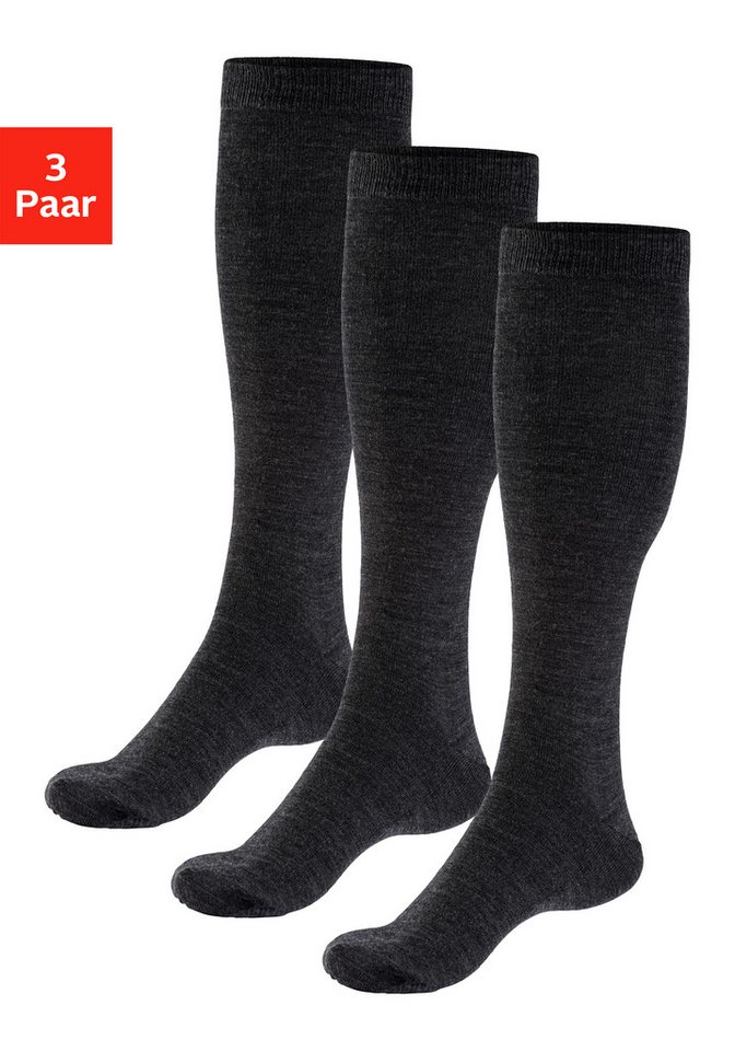 Bench. Kniestrümpfe (Packung, 3-Paar) Herrenkniestrümpfe mit wärmender Wolle von Bench.