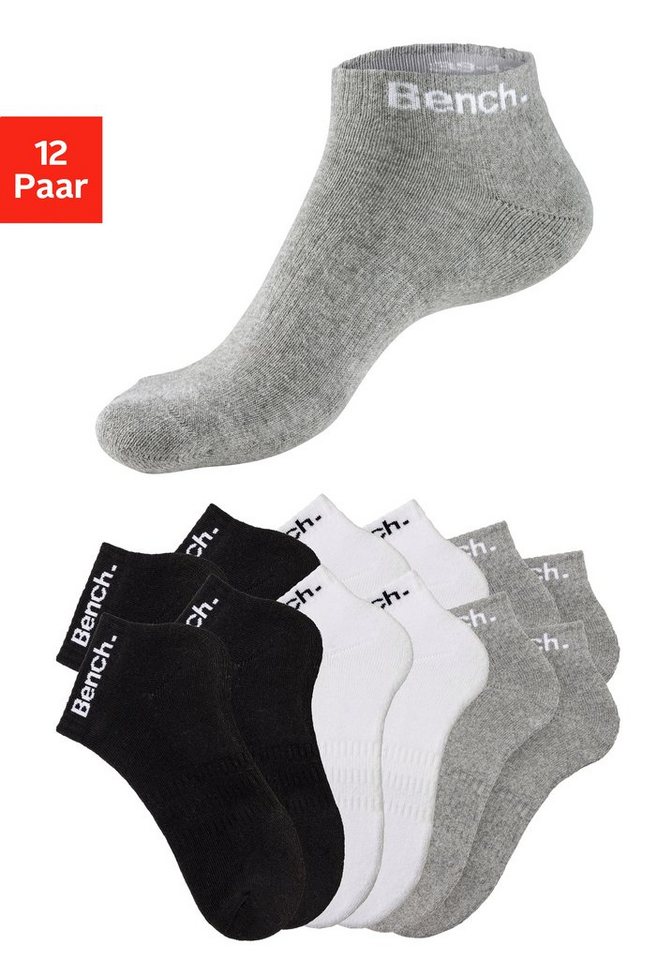 Bench. Sportsocken (Packung, 12-Paar) Tennis Kurzsocken mit Halbfußfrottee von Bench.