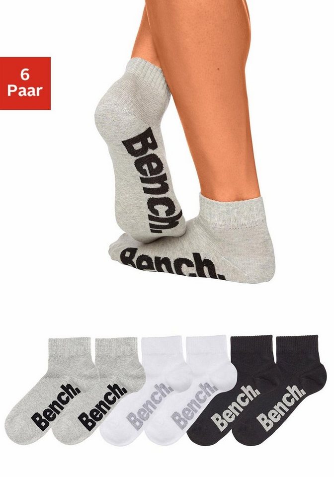 Bench. Kurzsocken (Packung, 6-Paar) mit komfortablem Rippbündchen von Bench.