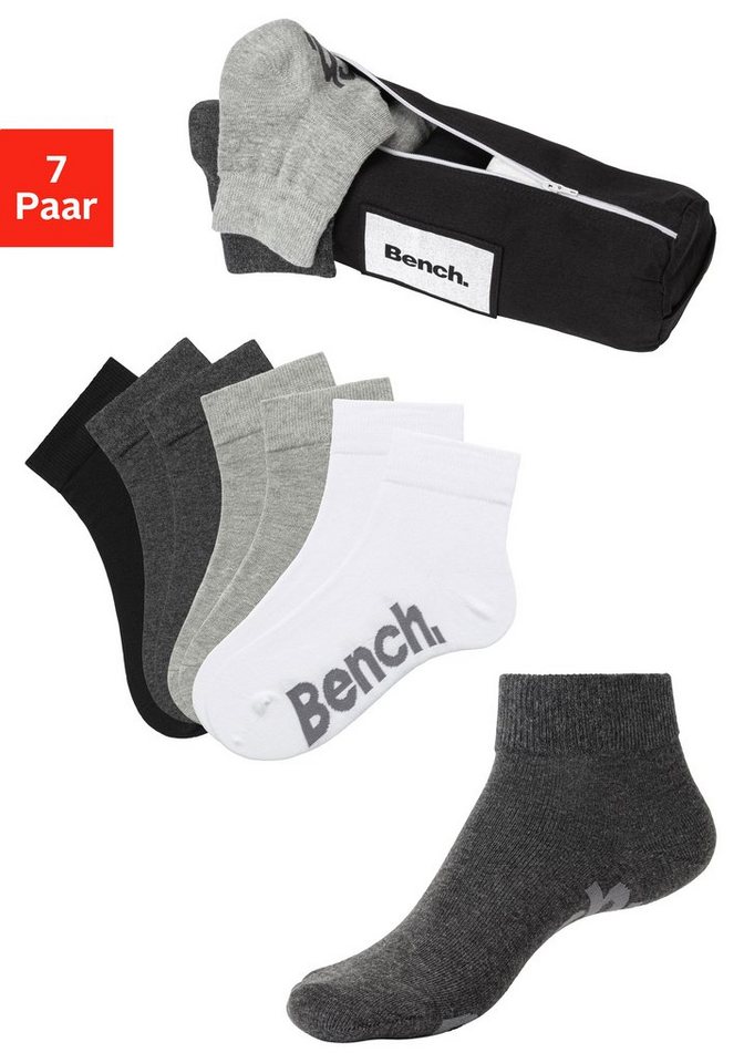 Bench. Kurzsocken (Federtasche, 7-Paar) in ansprechendem Mäppchen mit Reißverschluss von Bench.