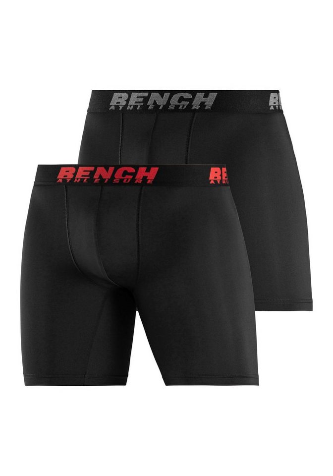 Bench. Funktionsboxer Boxershorts für Herren (Packung, 2-St) Unterhosen in sportiver Optik aus Microfaser mit längerem Bein von Bench.