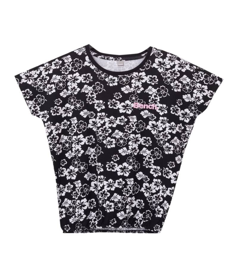 Bench. Mädchen Baumwoll-Shirt Kurzarm-Shirt mit Blumen-Print 23232944 Schwarz von Bench.