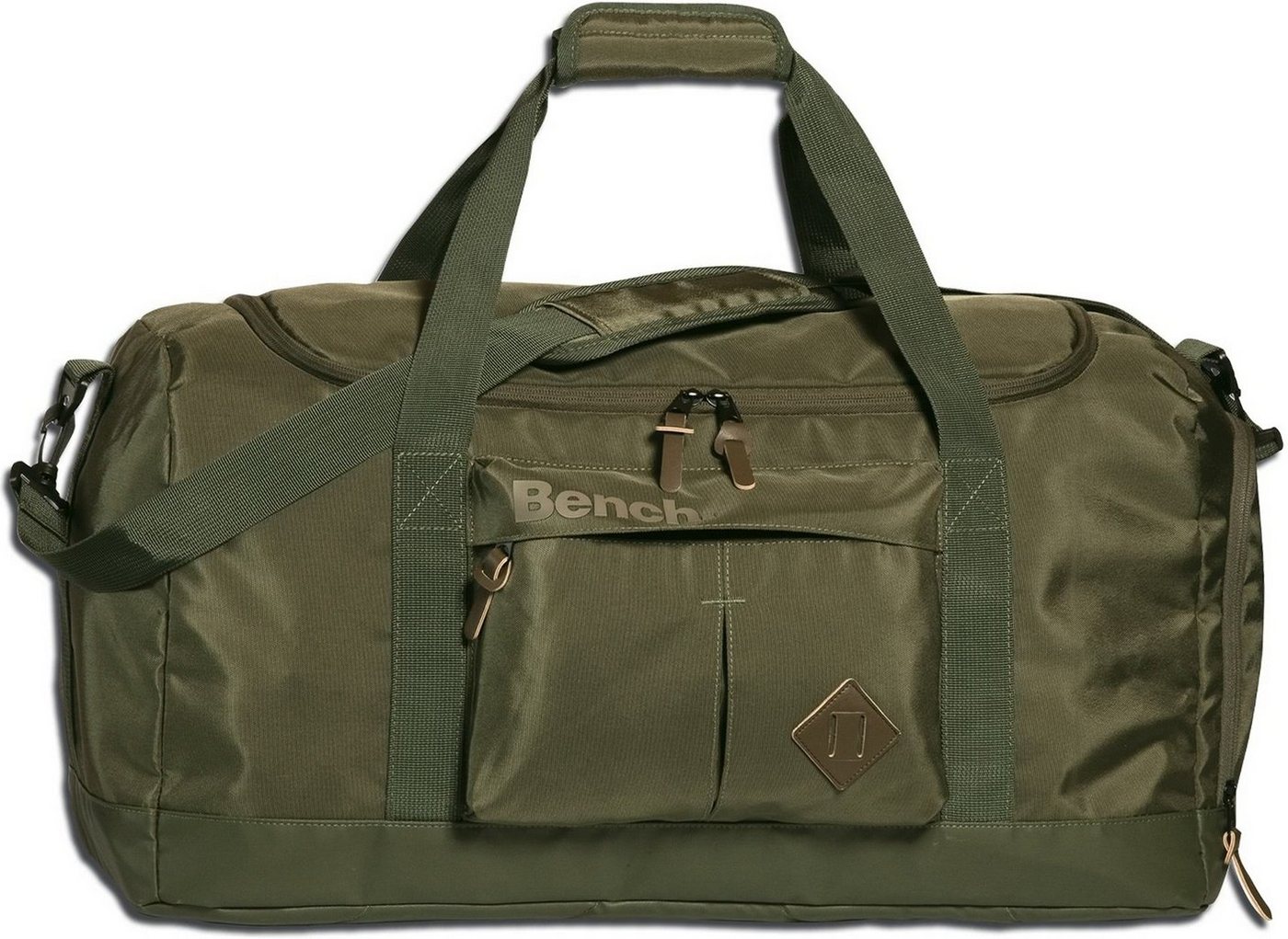 Bench. Reisetasche Bench Reisetasche Sporttasche Nylon (Sporttasche), Herren, Damen, Jugend Tasche strapazierfähiges Textilnylon olivgrün von Bench.