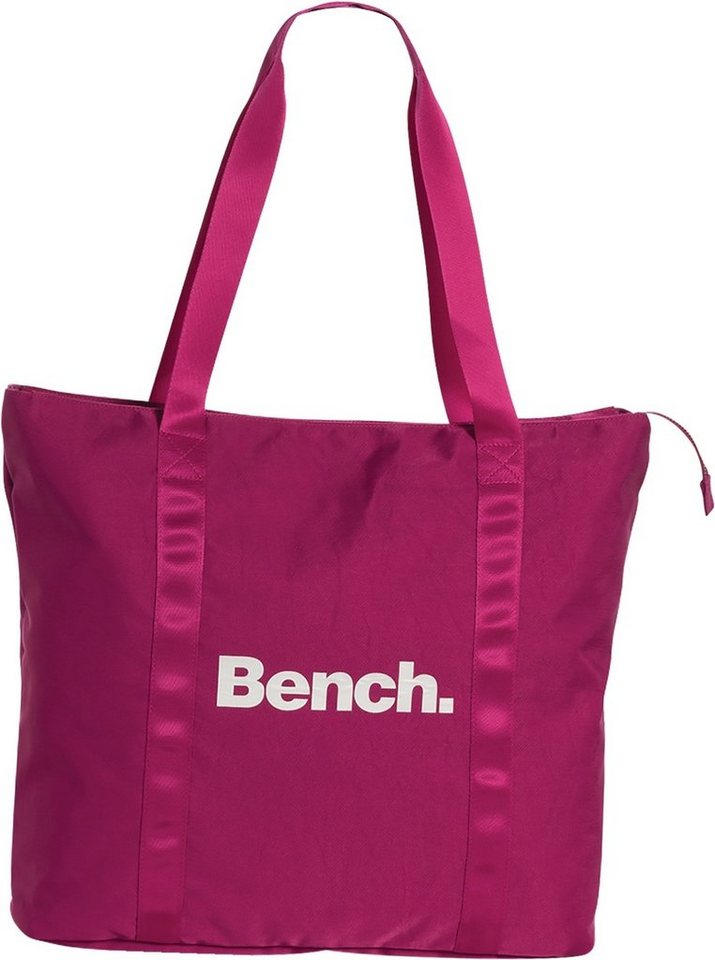 Bench. Schultertasche Bench Shopper Nylon Schultertasche pink (Schultertasche, Schultertasche), Damen, Jugend Tasche strapazierfähiges Textilnylon pink, Uni von Bench.