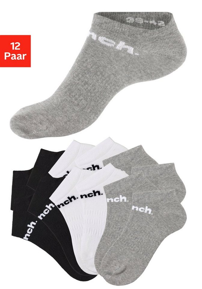 Bench. Sportsocken (Set, 12-Paar) Sneakersocken mit klassischem Logoschriftzug von Bench.