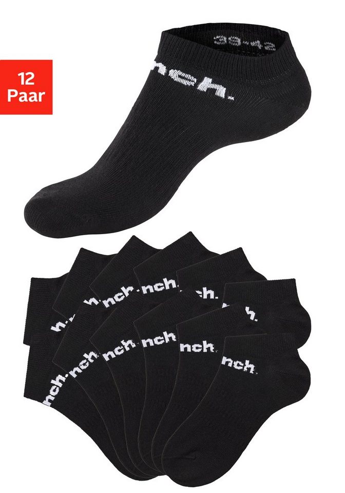 Bench. Sportsocken (Packung, 12-Paar) Sneakersocken mit klassischem Logoschriftzug von Bench.