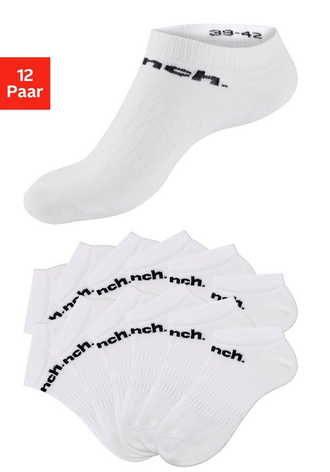 Bench. Sportsocken (Packung, 12-Paar) Sneakersocken mit klassischem Logoschriftzug von Bench.