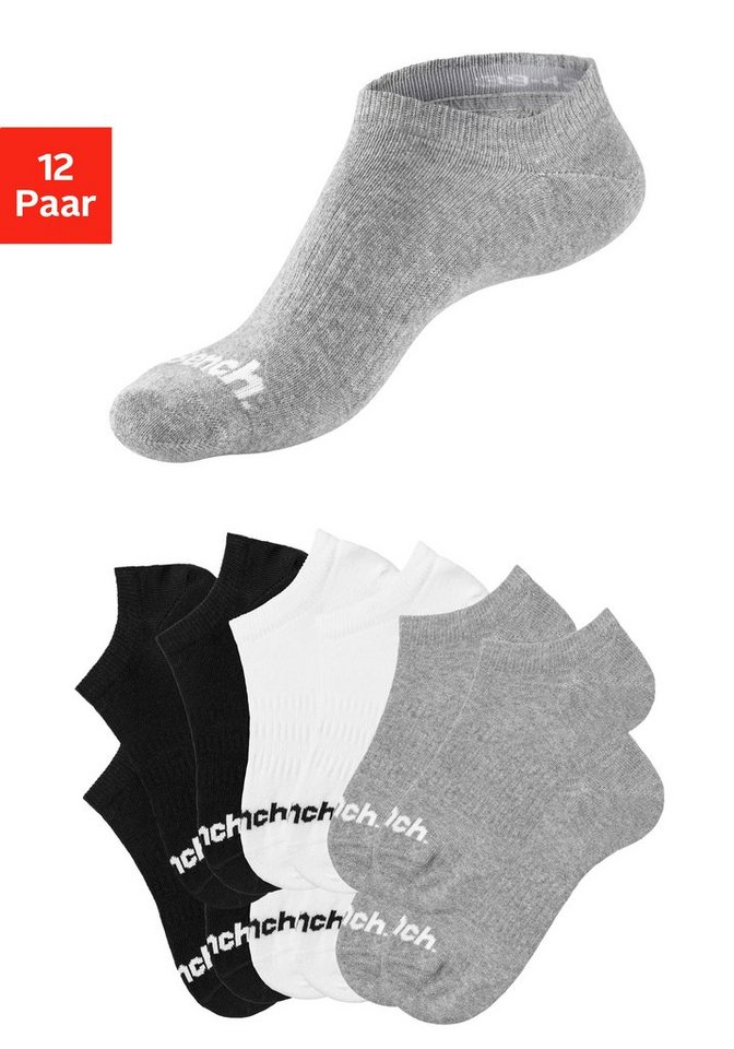 Bench. Sportsocken (Set, 12-Paar) Sneakersocken verschwinden im Schuh von Bench.