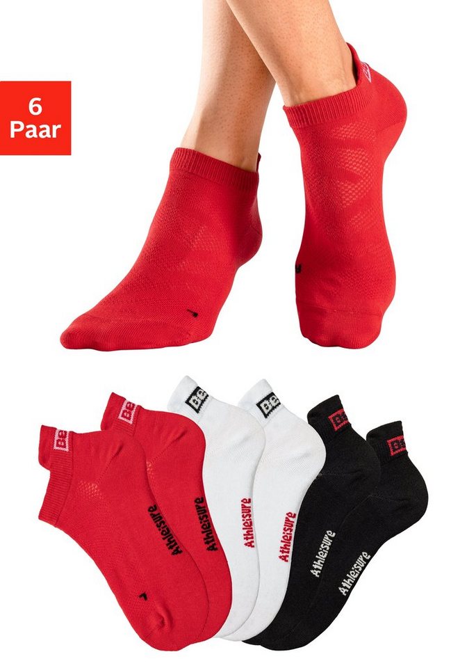 Bench. Sneakersocken (Set, 6-Paar) mit Lüftungskanälen in Netzstruktur von Bench.